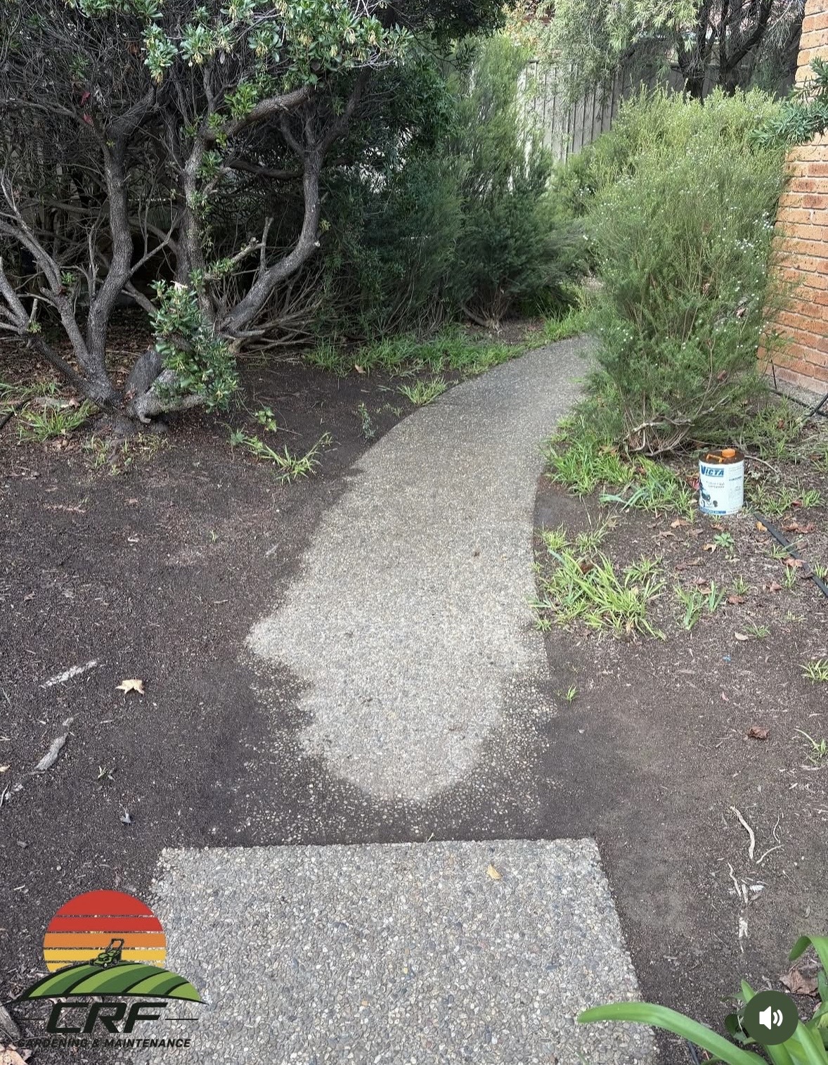 After — the same path swept clean and tidy